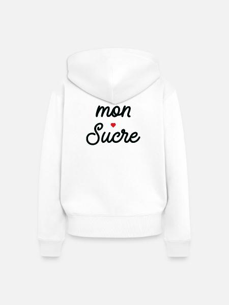 Mein Schwarzes Herz-Skript - Frauen Premium Bio Zip Hoodie - Weiß