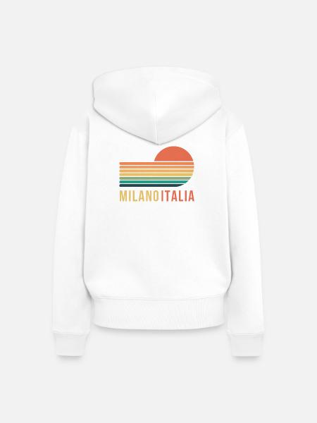 Mailand, Italien - Frauen Premium Bio Zip Hoodie - Weiß