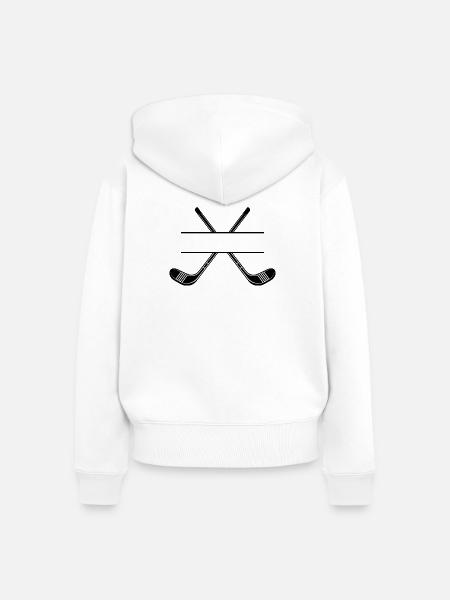 Hockeyschläger - Frauen Premium Bio Zip Hoodie - Weiß
