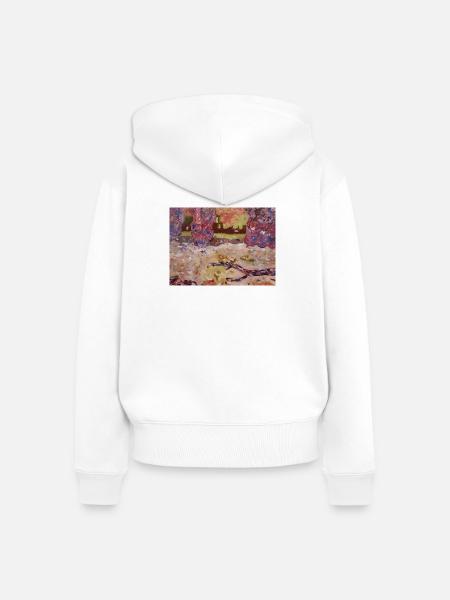Impressionistischer Park - Frauen Premium Bio Zip Hoodie - Weiß
