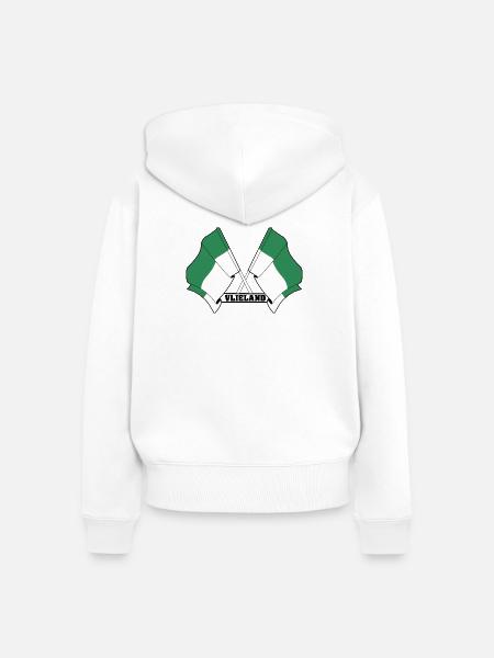 Vlieland Crossed Flags – Island Pride - Frauen Premium Bio Zip Hoodie - Weiß