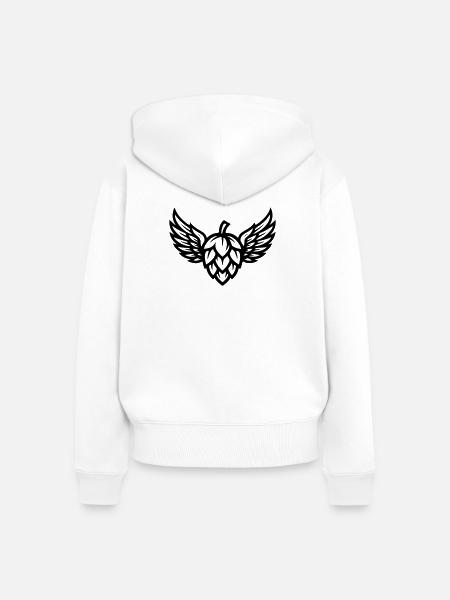 Hopfen Symbol - Frauen Premium Bio Zip Hoodie - Weiß