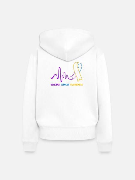 Blasenkrebs Krebs Blase - Frauen Premium Bio Zip Hoodie - Weiß