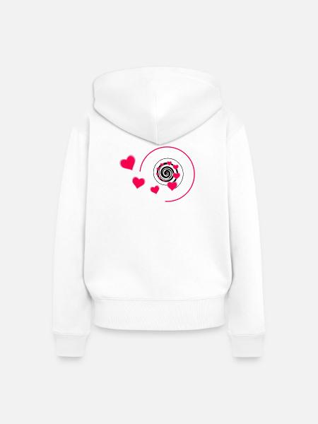 Love - Frauen Premium Bio Zip Hoodie - Weiß