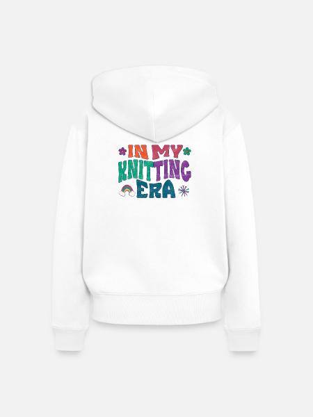 In my Knitting Era - Frauen Premium Bio Zip Hoodie - Weiß