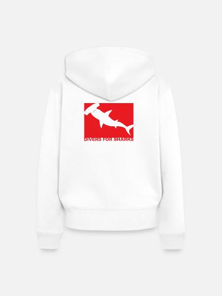 Taucher für Haie - Frauen Premium Bio Zip Hoodie - Weiß