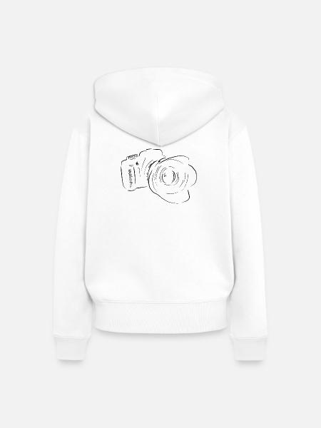 kamera - Frauen Premium Bio Zip Hoodie - Weiß