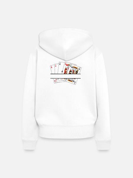 Volles Haus-Textbanner - Frauen Premium Bio Zip Hoodie - Weiß