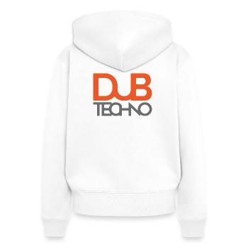 Dub Techno Logo T-Shirt - Frauen Premium Bio Zip Hoodie - Weiß - Hinten - AI Model Female 172 light (172cm)
