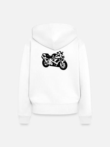 Motorrad - Frauen Premium Bio Zip Hoodie - Weiß