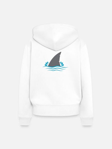 Haifischflosse - Frauen Premium Bio Zip Hoodie - Weiß
