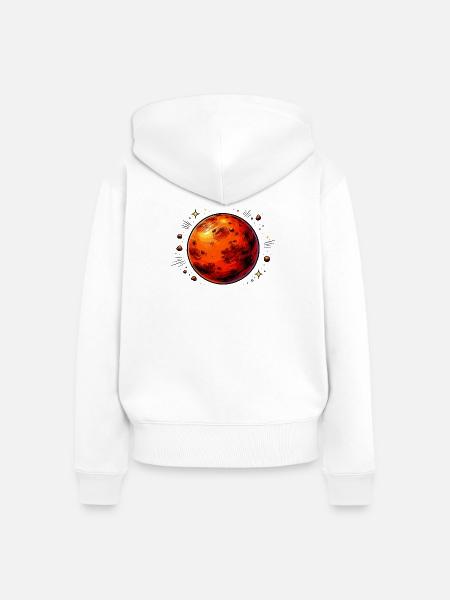 Roter Planet Mars - Frauen Premium Bio Zip Hoodie - Weiß