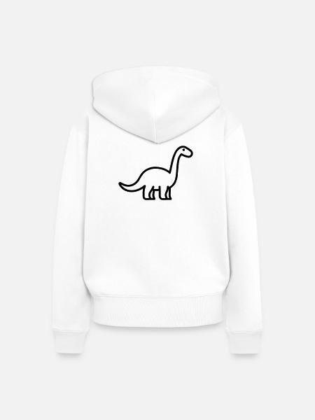 Brontosaurus - Frauen Premium Bio Zip Hoodie - Weiß