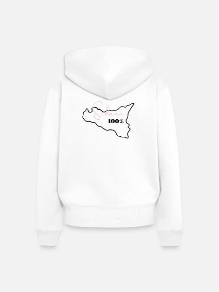 Siciliana 100% - Frauen Premium Bio Zip Hoodie - Weiß