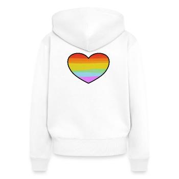 Rainbow Pride Heart - Women's Premium Organic Zip Hoodie - white - Back - AI Model Female 172 light (172cm)