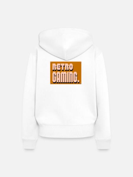 Retro-Gaming-Pixelkunst - Frauen Premium Bio Zip Hoodie - Weiß