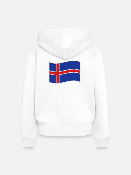 Isländische Flagge - Frauen Premium Bio Zip Hoodie - Weiß