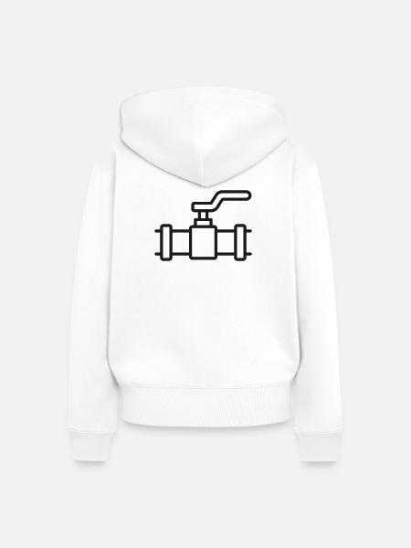 Industrie-Ventilleitungssymbol | Pipe Flow Control Sym - Frauen Premium Bio Zip Hoodie - Weiß