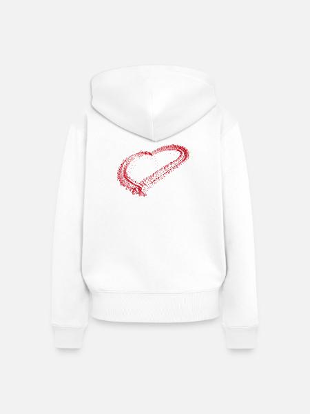Rotes Herz - Frauen Premium Bio Zip Hoodie - Weiß