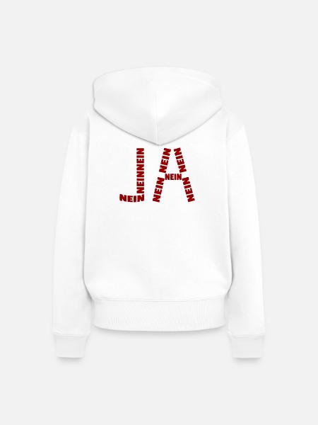 Nein Ja - Frauen Premium Bio Zip Hoodie - Weiß
