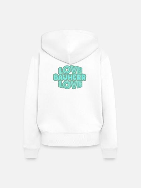 Berufung Bauherr - Frauen Premium Bio Zip Hoodie - Weiß