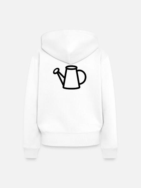Gießkanne - Frauen Premium Bio Zip Hoodie - Weiß