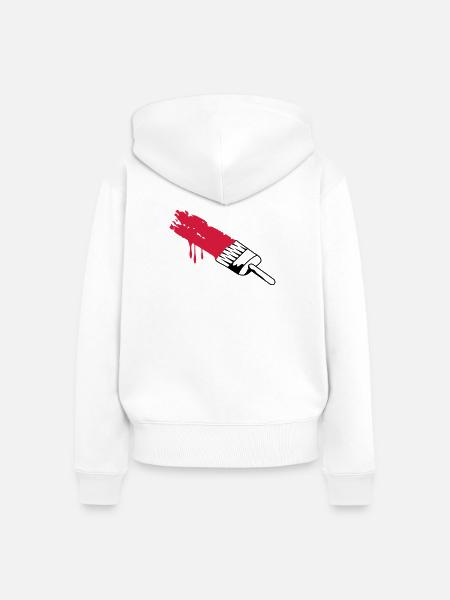 Pinsel mit Farbe - Frauen Premium Bio Zip Hoodie - Weiß