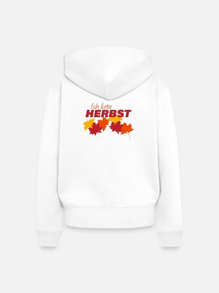 HERBST - Frauen Premium Bio Zip Hoodie - Weiß
