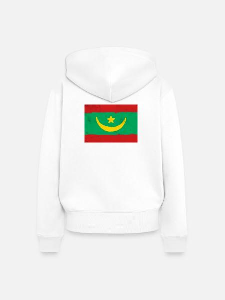 Flagge von Mauretanien - Frauen Premium Bio Zip Hoodie - Weiß