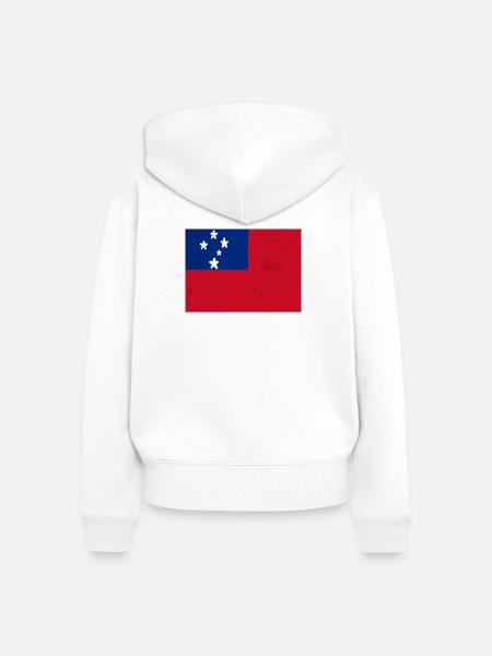 Flagge von Samoa - Frauen Premium Bio Zip Hoodie - Weiß