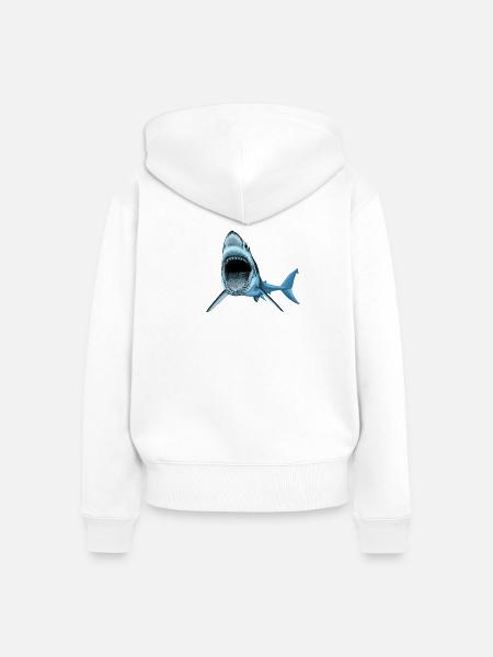 Hai - Frauen Premium Bio Zip Hoodie - Weiß