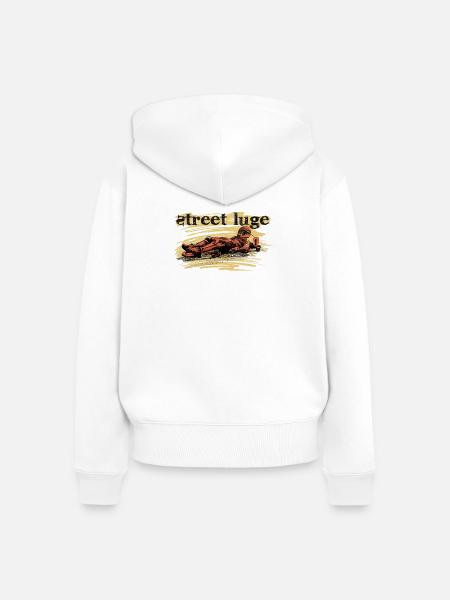 Street luge - Frauen Premium Bio Zip Hoodie - Weiß