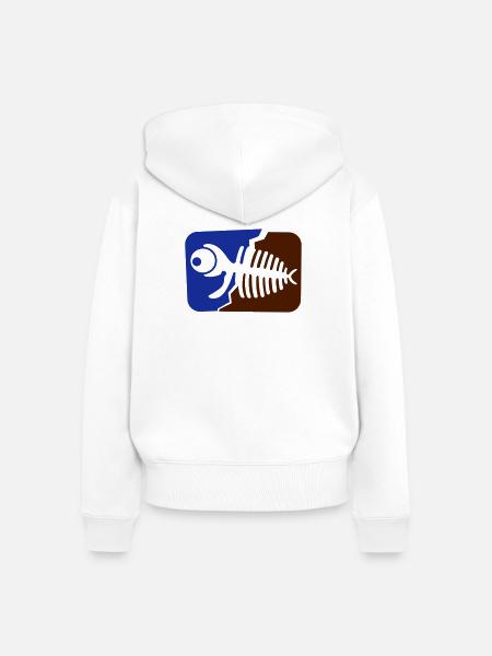 Fisch Fossil - Frauen Premium Bio Zip Hoodie - Weiß