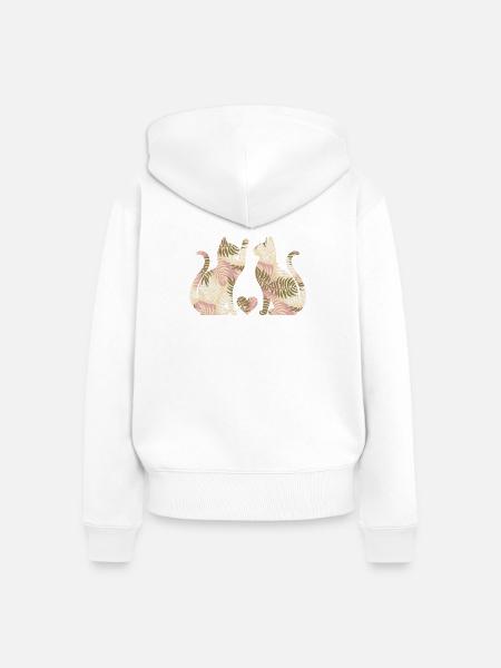 katzenfreunde - Frauen Premium Bio Zip Hoodie - Weiß