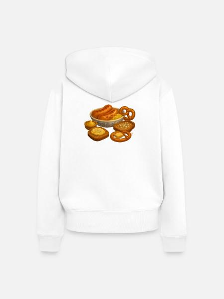 Wurstteller - Frauen Premium Bio Zip Hoodie - Weiß