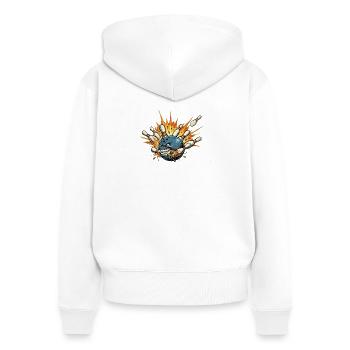 Wütender Bowlingball trifft Pins - Kegelshirt - Frauen Premium Bio Zip Hoodie - Weiß - Hinten - AI Model Female 172 light (172cm)
