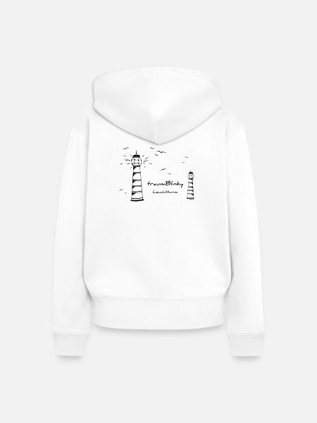 traumBlinky Leuchtturm - by heavenlygoods - Frauen Premium Bio Zip Hoodie - Weiß