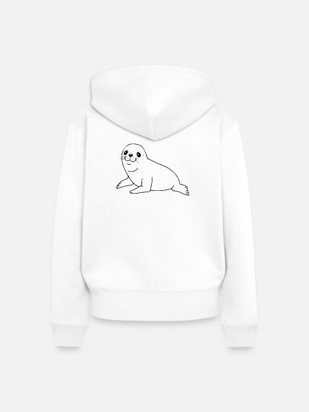 Seehund Robbe - Frauen Premium Bio Zip Hoodie - Weiß