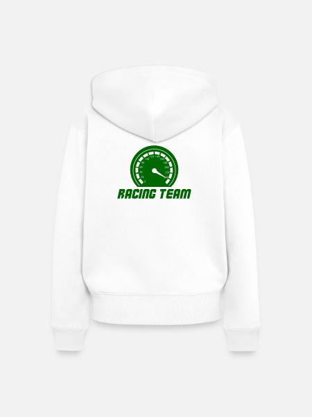 Rennteam Tachometer Grafik - Frauen Premium Bio Zip Hoodie - Weiß