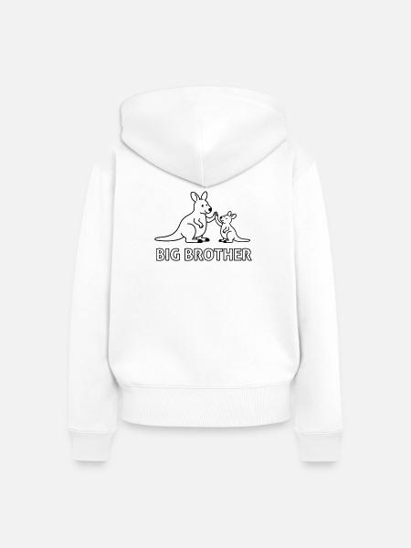 großer Bruder - Frauen Premium Bio Zip Hoodie - Weiß