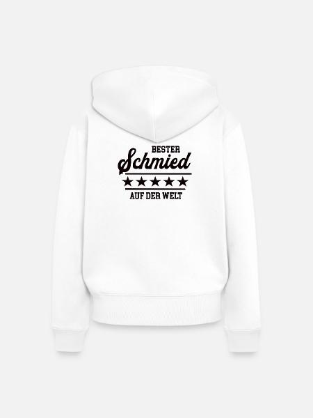 Schmied Bester Handwerker Schmiede Goldschmied - Frauen Premium Bio Zip Hoodie - Weiß