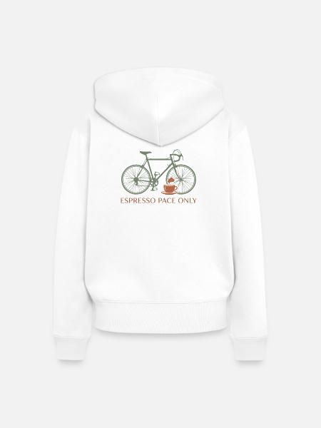 Espresso Pace Fahrrad-Tee - Frauen Premium Bio Zip Hoodie - Weiß