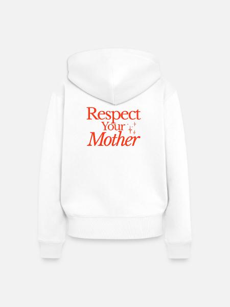 Respect your Mother - Frauen Premium Bio Zip Hoodie - Weiß