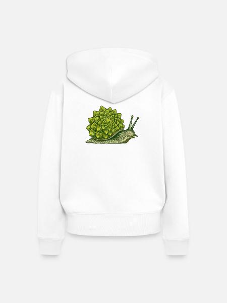 Romanesco-Schnecke - Frauen Premium Bio Zip Hoodie - Weiß