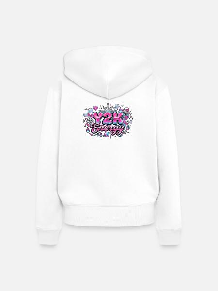 Y2K Energy 2000er-Grafik - Frauen Premium Bio Zip Hoodie - Weiß