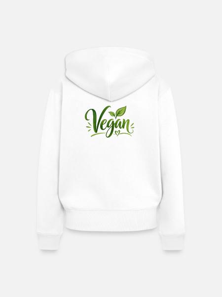Vegan - Veganer - fleischfrei - fleischlos - Frauen Premium Bio Zip Hoodie - Weiß