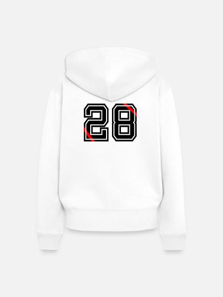 28- - Frauen Premium Bio Zip Hoodie - Weiß