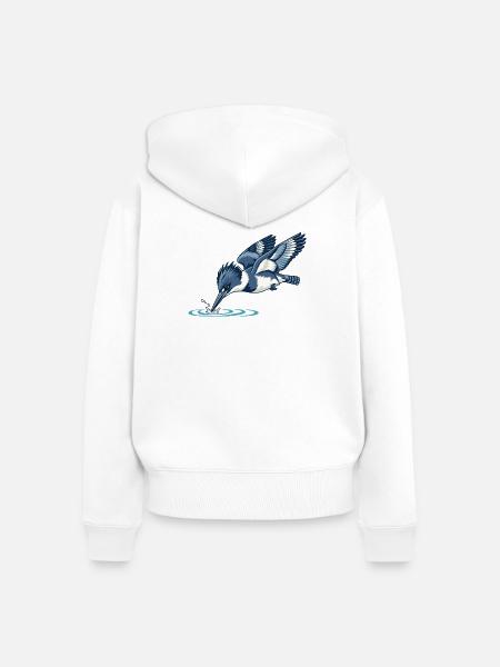 Gürtel-Eisvögeltauchen - Frauen Premium Bio Zip Hoodie - Weiß