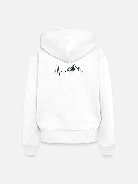 Berg-Heartbeat-Berge - Frauen Premium Bio Zip Hoodie - Weiß
