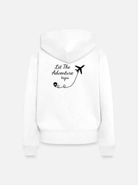 Reisen - Let The Adventure Begin - Reiselust - Frauen Premium Bio Zip Hoodie - Weiß